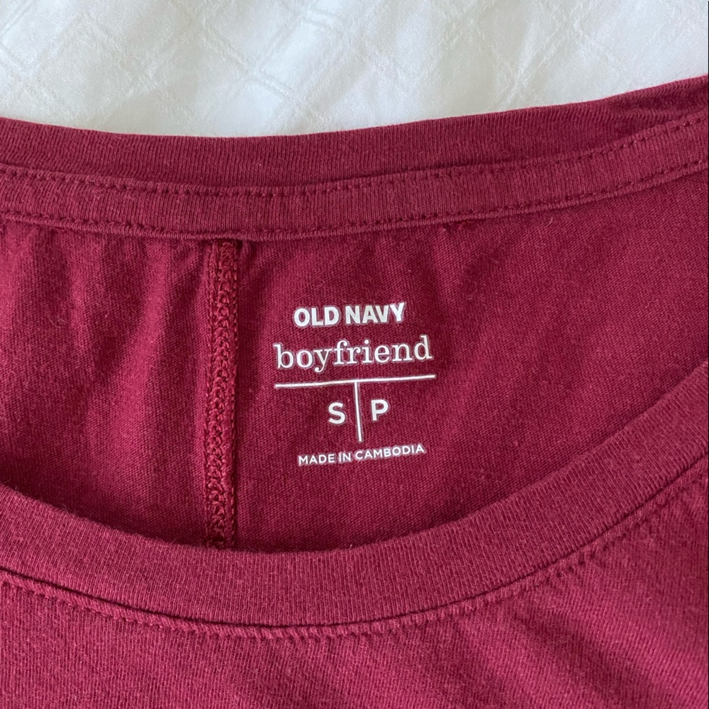 Maroon Old Navy Boyfriend style Shirt